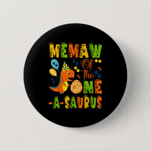 Oma des ein-a-saurus 1. Geburtstagsdinosaurier Button