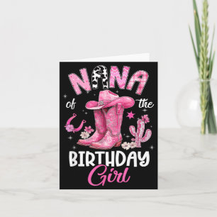 Oma des Geburtstagmädchens Pinke Cowgirl Western-K Karte