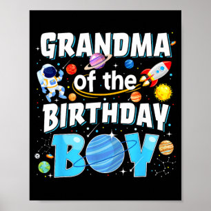 Oma des Geburtstags-Astronauten Weltraum Poster