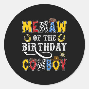 Oma des Geburtstags-Cowboys Western-Rodeo-Oma Runder Aufkleber