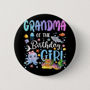 Oma des Geburtstags des Girl Sea Fish Ocean Aquari Button