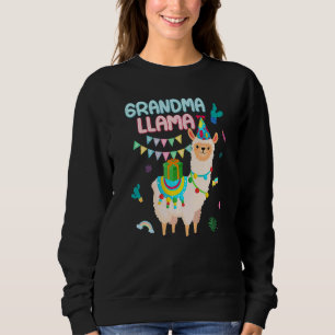 Oma des Geburtstags Llamazing Alpaca Theme Fam Sweatshirt
