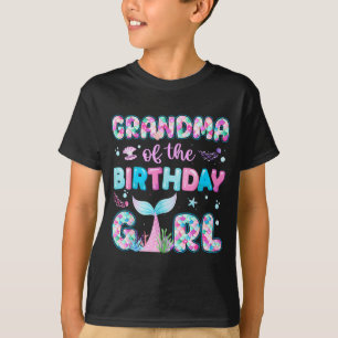Oma des Geburtstags-Meerjungfrau-Mädchen Familien- T-Shirt