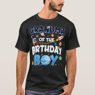 Oma des Geburtstagsjungen Astronaut Raum Planet T-Shirt