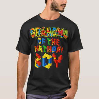Oma des Geburtstagsjungen Blocks Gebäude Birthd T-Shirt