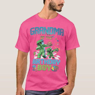 Oma des Geburtstagsjungen Lustige Brick Games Männ T-Shirt