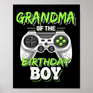 Oma des Geburtstagsjungen Matching Video Game Bi Poster