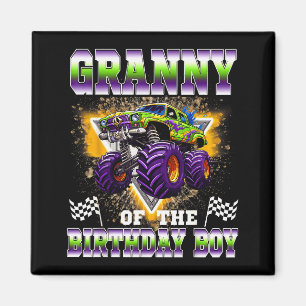 Oma des Geburtstagsjungen Monster-Truck-Geburtstag Magnet