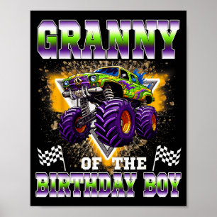 Oma des Geburtstagsjungen Monster-Truck-Geburtstag Poster