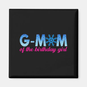 Oma des Geburtstagskindes Schneeflocken Thema pass Magnet