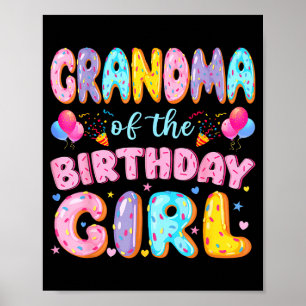Oma des Geburtstagskindes süße Donut-Geburtstag Poster