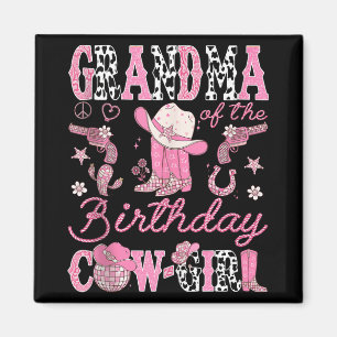 Oma des Geburtstagskuhmädchens Pink Rodeo Wester Magnet