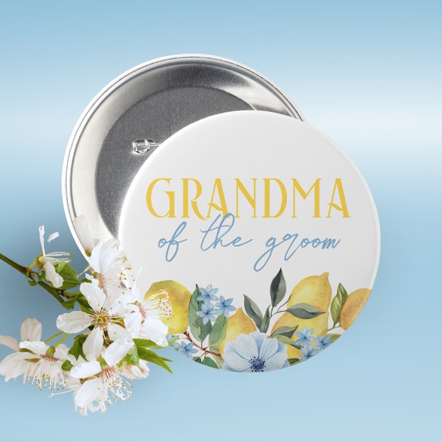 Oma des Groom-Lemon-Brautparty Button (Lemon Bridal Shower Pin on Buttons for Your Special Guests of Honor Such as Grandma's, Mom's & More)