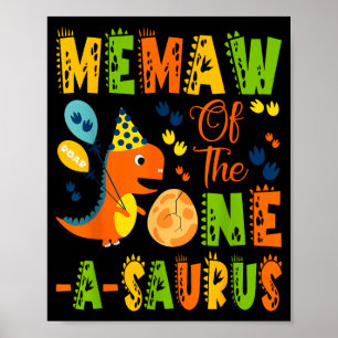Oma des One-a-Saurus zum 1. Geburtstag Dinosaurier Poster