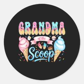 Oma des Scoop Ice Cream Gender Reveal Babys Runder Aufkleber
