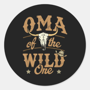 Oma des wilden Cowboy-Western-Rodeo-Party-Tischset Runder Aufkleber