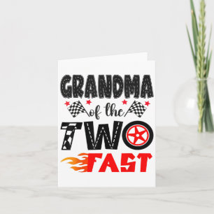 Oma des zwei schnellen 2. Geburtstags Junge Racing Karte