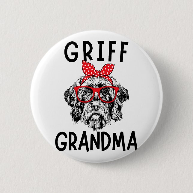 Oma Drahthaar Pointing Griffon Nana Mother Button (Vorderseite)