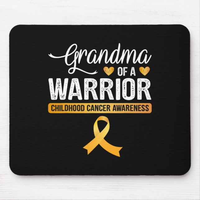Oma eines Kriegers Kindheitskrebs-Schleife Mousepad (Vorne)