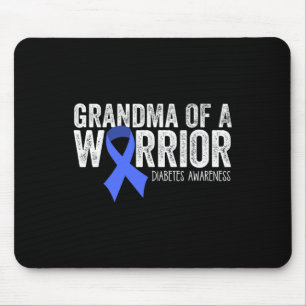 Oma eines Warriors T1D Diabetiker Blue Ribbon Supp Mousepad