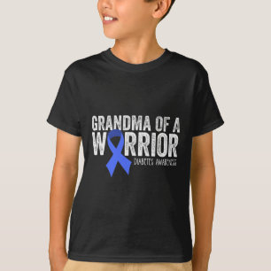 Oma eines Warriors T1D Diabetiker Blue Ribbon Supp T-Shirt