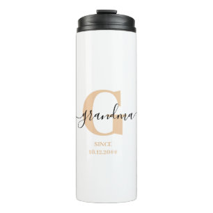 Oma Elegant Script Monogram Thermosbecher