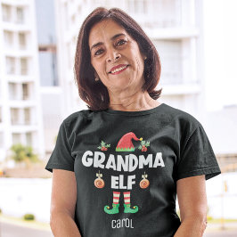 Oma elf Familie passend Weihnachtsausstellung Name T-Shirt