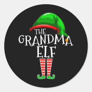Oma Elf Group Matching Familie Weihnachten Runder Aufkleber