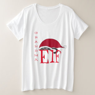 Oma Elf Holiday Weihnachtskatze Große Größe T-Shirt