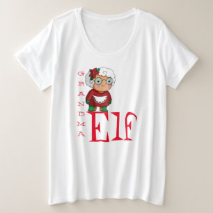 Oma Elf Weihnachten Große Größe T-Shirt