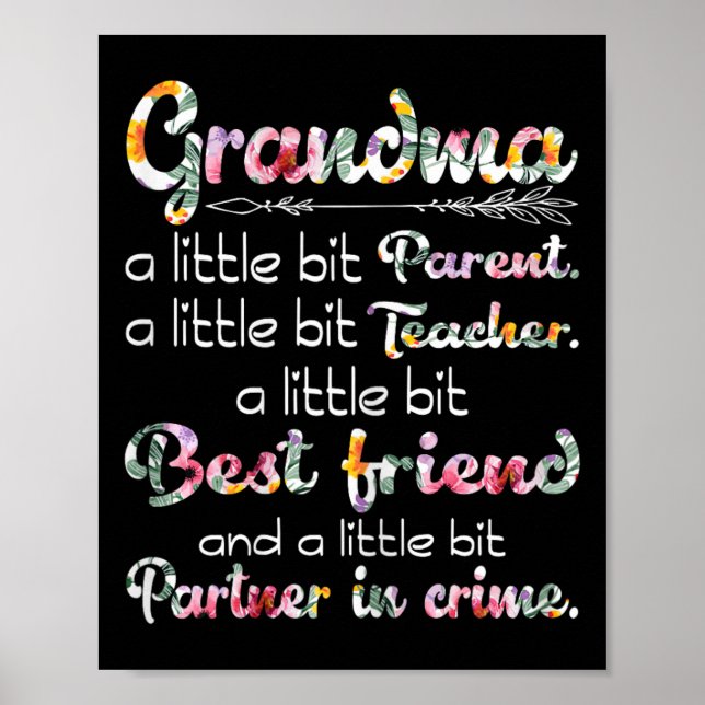 Oma Elternlehrer-Partner in Crime Funny Poster (Vorne)