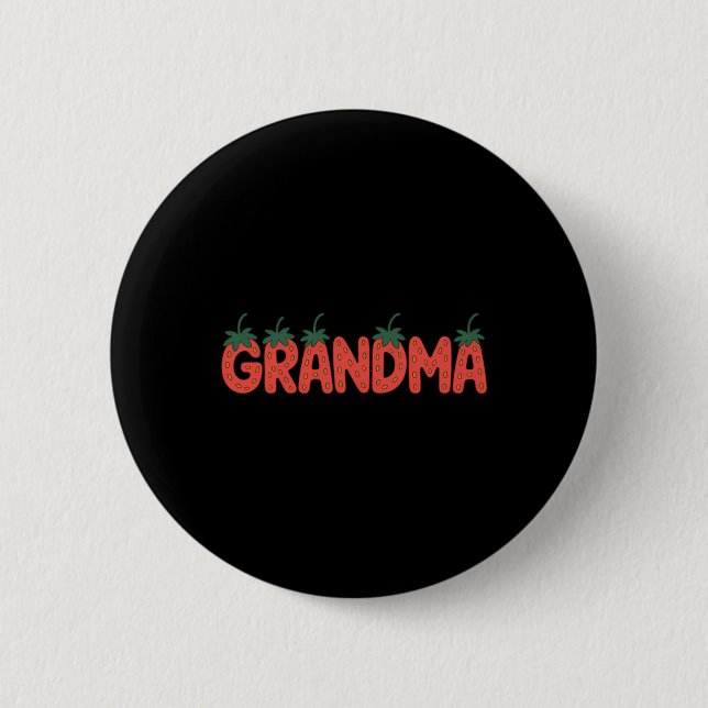 Oma Erdbeersommerfrucht - Große Mütter Button (Vorderseite)