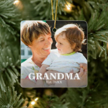 Oma Errichtet Jahres Foto Keramik-Ornament