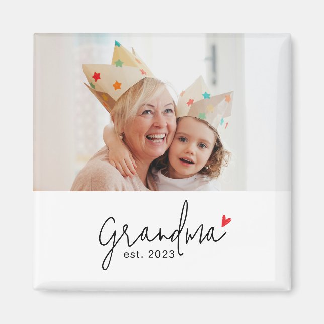 Oma Errichtetes Fotogeschenk Magnet (Vorne)
