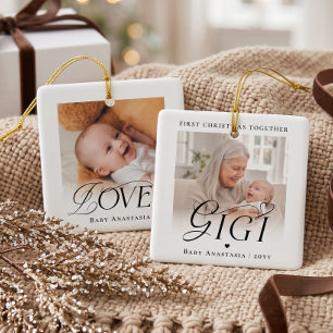 Oma erstes Weihnachten Enkelkind Foto-Andenken Keramikornament