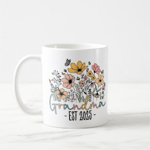Oma Est 2025 Floral Neue Oma 2025 Kaffeetasse