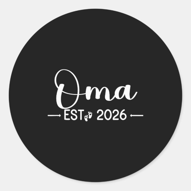Oma Est 2026 New Matching Mother To Be 2026  Runder Aufkleber (Vorderseite)