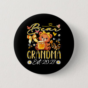 Oma Est 2027 Florale Fliege Mutterschaftstag Bär Button