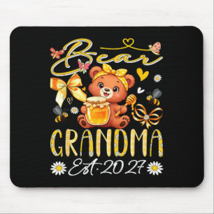 Oma Est 2027 Florale Fliege Mutterschaftstag Bär Mousepad