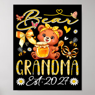 Oma Est 2027 Florale Fliege Mutterschaftstag Bär Poster