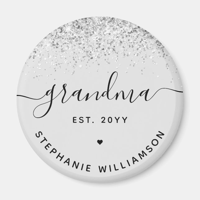 Oma Est Glitzer Confetti Custom Oma Geschenke Magnet (Vorne)