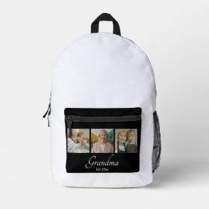 Oma Est Jahr Benutzerdefinierte 3-Foto-Collage-Ges Bedruckter Rucksack