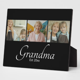 Oma Est Jahr Benutzerdefinierte 3-Foto-Collage-Ges Fotoplatte