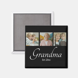 Oma Est Jahr Benutzerdefiniertes 3-Foto-Collage-Ge Magnet