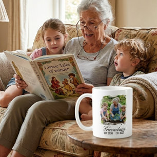 Oma Est schwarze elegante Schrift benutzerdefinier Kaffeetasse