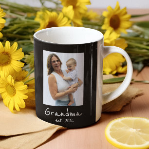 Oma Est. Weiße Schrift 3 Foto Kaffeetasse