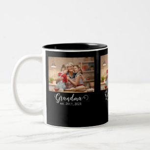 Oma Est White Schrift Modern Foto Zweifarbige Tasse