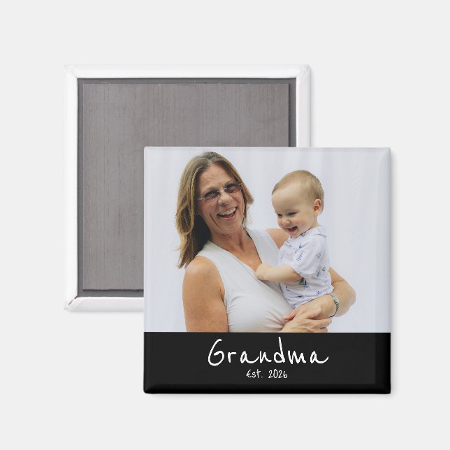 Oma Established Foto-Geschenkmagnet Magnet (Vorderseite/Rückseite)