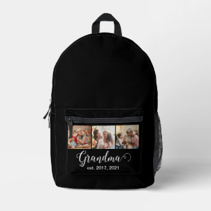 Oma Established Schrift Geschenk 3 Foto Bedruckter Rucksack