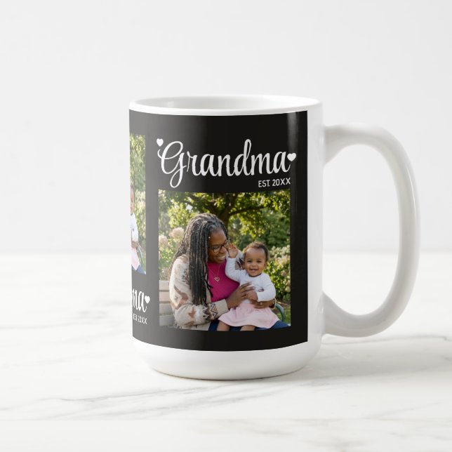 Oma Established Schriftzug Mama Foto-Geschenk Kaffeetasse (Rechts)